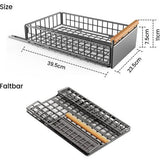 telescopische lade, mand uittrekbare keukenkastorganizer met handvat, uitschuifbare kastorganizer keuken, 23,5 cm B x 39,5 cm D x 9 cm H, bruin