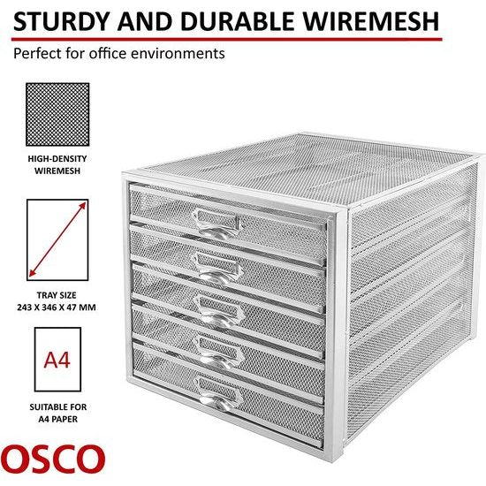 Wiremesh 5-laags papiersorteerder zilver