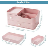 Make-up organizer met schuifladen, cosmetica-organizer, make-upbox, cosmetische make-uptafel, organizer, bureau, cosmetica, opbergdoos, organizer, make-up box voor make-up en sieraden, roze