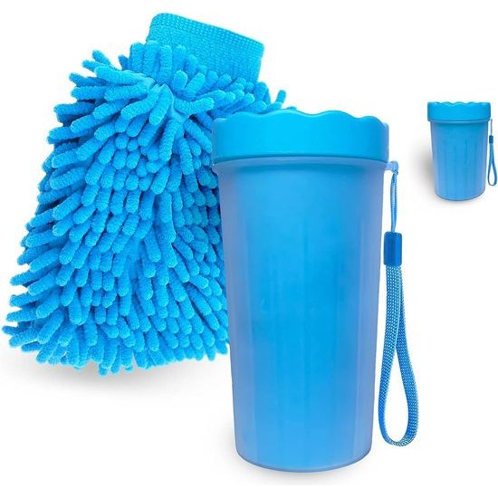 De originele pootreiniger voor honden met microvezel handschoen, geen vuile poten meer voor grote of kleine poten