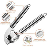 Knoflookpers, knoflooksnijder van roestvrij staal, 20 cm knoflookpers, praktische keukenhulp, vaatwasmachinebestendig, comfortabel en gemakkelijk te reinigen, sterk en robuust.