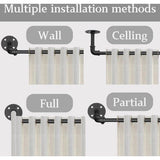 2 Stücke Gardinenstange Ausziehbar Vorhangstange Schwarz Vorhangstange Deckenmontage Curtain Rod für Schlafzimmer Fenster Küche (Schwarz 115-200cm, 19mm Durchmesser)