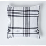 Kussenhoes met Schotse tartan ruit, 60 x 60 cm, kussenhoes van 100% katoen met ritssluiting, zwart en wit