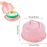 Cake transportbox, taarthouder, muffin, transportbox, rond, met deksel, taarthouder voor het vervoer van cake, koekjes, cake, cake, cake, Ø 25 x 13 cm (roze)