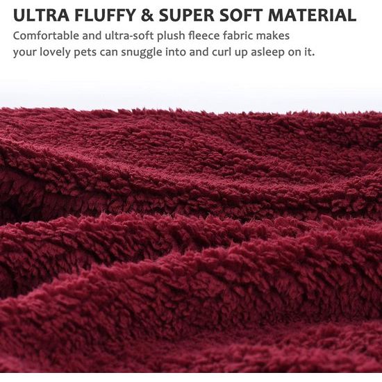 Fleece huisdierdeken pluizig wasbaar Sherpa pluche knuffeldeken hondenbed voor honden puppy's katten, 152 x 127 cm