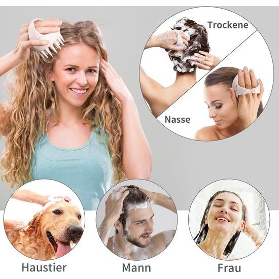 Hoofdhuidborstel, haarborstelborstel, hoofd-scrubborstel voor paarden, 2 stuks hobdborstels voor alle haartypes van vrouwen, heren