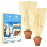 2-delige winterbescherming voor potplanten, 120 x 180 cm, plantenbescherming winter, voor planten, anti-vorst, voor palm, citroenboom, 80 g/m², vliesstof, beige