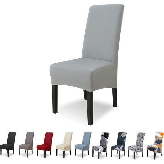 Stoelhoezen, XL, set van 4, stretch stoelhoezen, schommelstoelen, XL, voor eetkamerstoelen, spandex, universele stoelhoes, grote eetkamerstoel, hotelbanket, roet