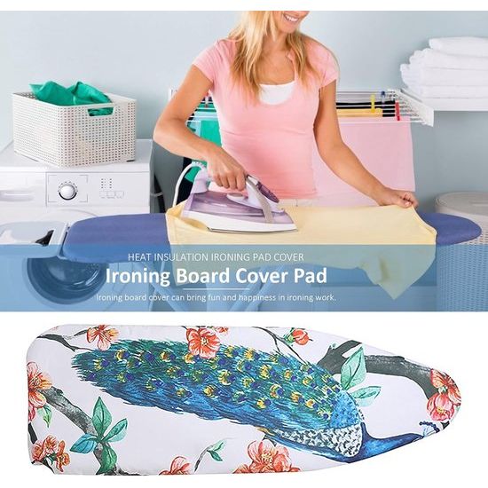 Strijkplankovertrek, extra dikke klassieke katoenen overtrek met elastisch elastiek, extra stoomdoorlatende strijkplankovertrek voor stoomstrijkijzers, 140 x 50 cm (stijl C)