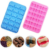 RVS Dog Paw & Bone siliconen mallen Food Grade siliconen mallen (roze en blauw) Verschillende maten Dog Bone Cookies voor chocolade