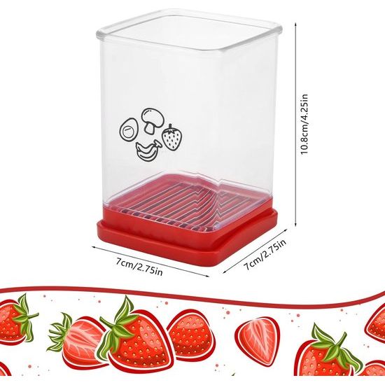 Fruitsnijder, mokkensnijder, fruitsnijder, fruitsnijder, aardbeiensnijder, beker, snijvanger, fruitsnijder, keukengadgets, must, have, groentesnijder, snelsnijder, met duwplaat