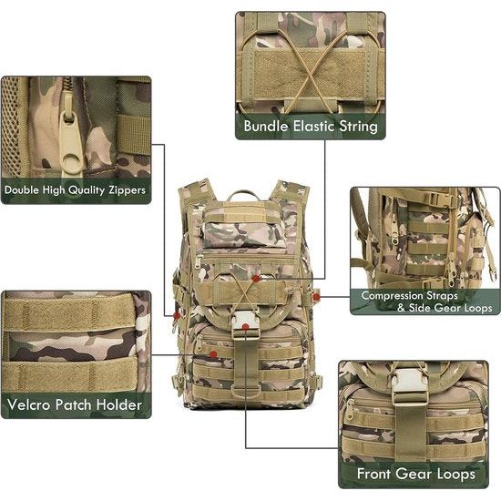 35L militaire tactische rugzak grote waterdichte Molle Bug Out Bag Army 3 Day Assault Pack