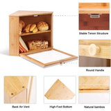 Bamboo Bread Bin, Bread Box, Food-Safe Bread Storage Bin, Easy to Clean