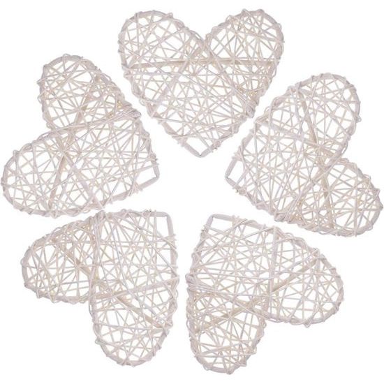 5 stuks Rotan Hart Rotan Hart Krans Wit Hartvormige Takkenkrans voor Ambachten Voordeur Guirlande Thuis Bruiloft Vakantie