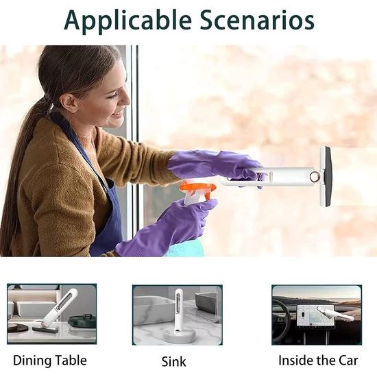 Desktop Reiniging Mini Mop met 3 reservekoppen Draagbare Squeeze Mop Handwasbare Desktop Reiniging Draagbare Opvouwbare Squeeze Mop Spons Mop voor ramen, vloer, muur, auto