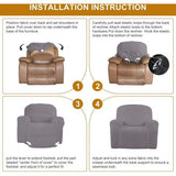 Stretchhoes voor relaxstoel, fauteuilhoes, elastische stoelhoes, 4-delige stoelbeschermer, elastische hoes voor televisiestoel, ligstoel, schommelstoel, relaxstoel (grijs)