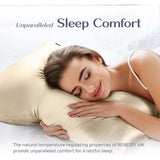 Biological kisses 40x40 cm set van 2 - 100% biologische moerbeizijde, 22 momme, natuurlijk hypoallergeen, voorkeur de gezondheid van haar en huid (beige)