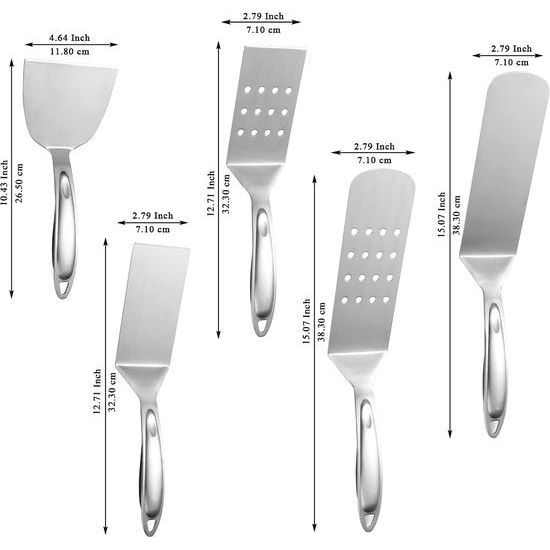 BBQ-barbecuebestekset, 5-delig, barbecue-accessoires, roestvrijstalen handgreep met bakliet, montagegrillgereedschap, niet smelten, niet pellen en hittebestendig