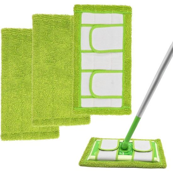 3 stuks mop microvezel reinigingspads compatibel met Swiffer Sweeper nat en droog gebruik moppads microvezel herbruikbaar en geschikt voor vele soorten vloeren