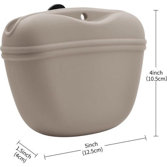 Leckerli-zak van siliconen clip op draagbare trainingscontainer-praktische magneetsluiting en riemclip -BPA-vrij