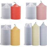 Pakket van 4 kaarsenvormen, siliconen pijlerkaarsvormen voor het maken van kaarsen, cilinderkaarsvormen, doe-het-zelf kaarsen Gietvormen voor het maken van 3D-kaarsen, zepen, ambachten, ornamenten