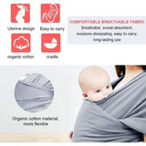 Draagdoek voor baby's, hoogwaardige babybuikdrager, elastische draagdoek voor pasgeborenen en peuters tot 15 kg, 100% zacht biologisch katoen voor mannen en vrouwen (lichtgrijs)