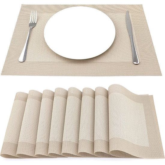 Placemats, 4 of 8 stuks, keuze uit diverse kleuren, Set van 8