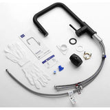 Keukenkraan, Zwart, Keukenkraan met Uittrekbare Douche, Keukenkraan, Keukenkranen, 360° Draaibare Mengkraan, Keuken, Twee Sproeifuncties, Spoelbak Mengkraan Keuken Zwart