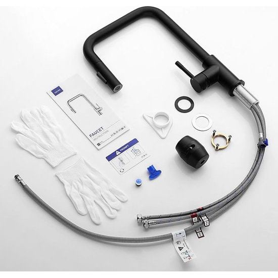 Keukenkraan, Zwart, Keukenkraan met Uittrekbare Douche, Keukenkraan, Keukenkranen, 360° Draaibare Mengkraan, Keuken, Twee Sproeifuncties, Spoelbak Mengkraan Keuken Zwart