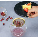 Gold Fine Mesh Zeef 3-delige set, Golden Flour zeef om te bakken, roestvrij stalen clander, gouden matcha theezeef, sausscheider, Stasher zeef