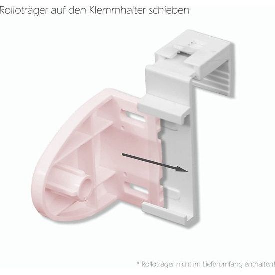 Klemhouder voor Klemmfix rolgordijn, dubbel rolgordijn, duorolgordijn zonder boren voor klemmen en lijmen, 10 stuks, als accessoire reserveonderdeel voor ophanging, bevestiging aan PVC, houten raam, deurvleugels