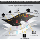 Beschermhoes voor klapstoelen, 2 stuks, afdekking voor tuinstoelen, winddicht, anti-uv, stofdicht, voor tuinmeubelen, klapstoel, tuinmeubelen beschermhoes