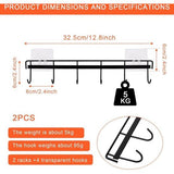 2 stuks zwart 6 haken keukenhouders keukenhouder zonder boren haaklijst keuken zelfklevende keukenhulp keukenhulp keukengerei keukengerei voor keukengerei