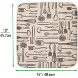 Vaatdroogmat - Sneldrogende microvezeldoek met 3 lagen polyester - Grote keukenmat voor het plaatsen van borden of afdruiprekken - Set van 2 - Ivoor