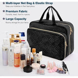 Cosmetische tas, 5-delige hangende reismake-uptas, professionele make-uptas, grote toilettassen met haken, toilettas voor complete toiletartikelen en make-upborstels