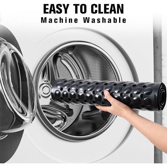 Badmat, antislip, 100 x 40 cm, antislipmat voor badkuip met 300 zuignappen van pvc en rubber, 100% BPA-vrij, machinewasbaar, voor badkuip, badkamervloer (zwart)