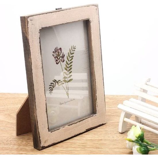 Retro Vintage 6 inch houten fotolijst voor Home Shop Decoratie, beige