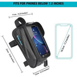 Fietsframetas Waterdichte fietstas Stuurtas Bovenbuistas Mobiele telefoonhouder Mobiele telefoonhoes voor smartphones tot 7,2 inch met regenhoes TPU Touchscreen