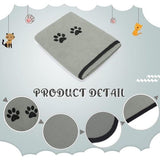 Set van 4 microvezel hondenhanddoeken, zacht, absorberend, huisdierbadhanddoek, droogverzorgingshanddoek met geborduurde poten, voor katten, badverzorging, grijs, 90 x 50 cm