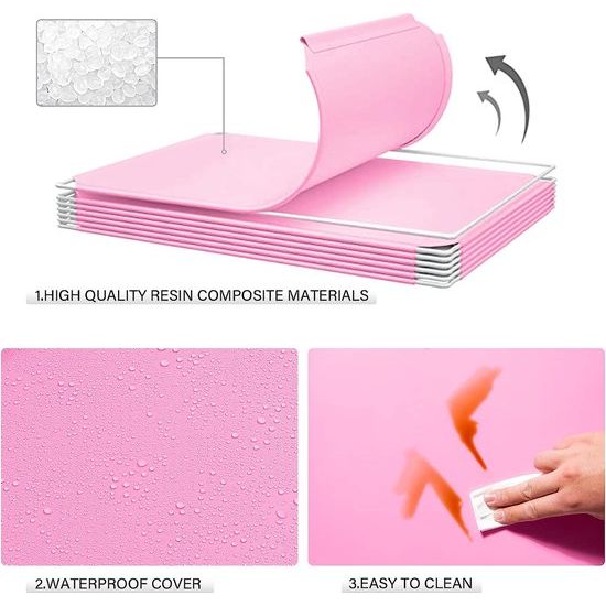 Uitbreidbaar kinderrek kinderkledingkast traprek boekenrek met deuren, diepere vakken dan normaal (45 cm vs. 35 cm), 110 x 47 x 110 cm roze