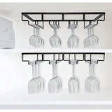 Wijnglashouder, metalen wijnglashouder, rek hangend wijnglazenrek met 4 rijen houder, houdt 8-12 wijnglazen voor familie, restaurant, hotelbar