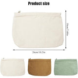 Cosmetische tas, corduroy, cosmeticatasje, stoffen cosmeticatasje met ritssluiting, make-uptas, make-up-organizer voor meisjes en dames, melkwit, kaki, groen (25 x 18 x 5 cm), melkwit, kaki,