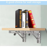 Set van 2 professionele roestvrijstalen inklapbare consoles, 400 mm inklapbare consoletafel, ruimtebesparend opklapbaar plankje, aan de muur gemonteerde zwevende tafelhouder, driehoekige beugels, voor doe-het-zelf-werkbank