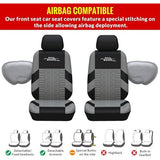 Autostoelbekleding set Universal Fit complete set autostoelbeschermers bandensporen autostoelaccessoires, grijs