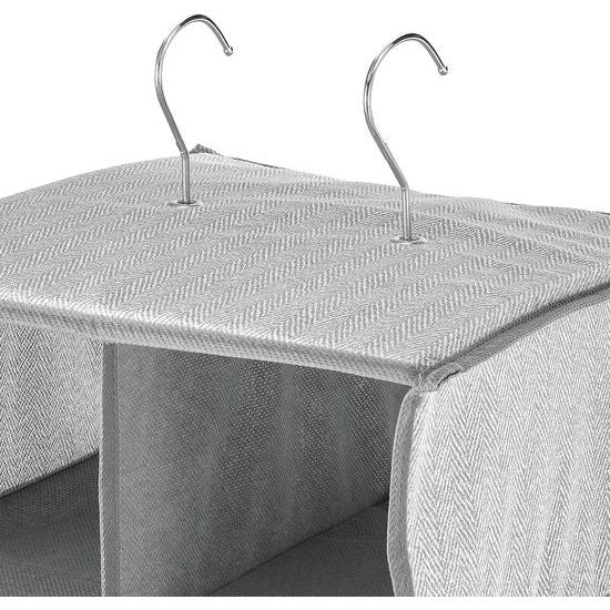 hangkast met 20 vakken – grote hangende kast voor kleding, schoenen en accessoires – praktische opvouwbare kledingkast voor ruimtebesparende opslag – lichtgrijs