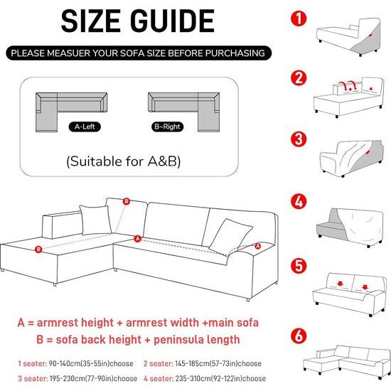 Bankhoes, hoekbank, L-vorm, links, rechts, stretch, 2-delige set met 2 kussenslopen, afneembaar, universeel, elastische bankovertrek, L-vormig (3-zits + 4 zits, aquamarijn)