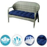 Bankkussen, tuinbankkussen, zacht zitkussen, antislip bankkussen, rechthoekig tuinbankkussen, stoelkussen voor tuinbank, terras (blauw)
