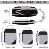 Kofferorganizer Packing Cubes Compressie Kofferorganizer Set Waterdichte kofferorganizer Verpakkingstassen voor koffers Reisbenodigdheden Uitbreidbare reispakketorganizer voor handbagage, Zwart,
