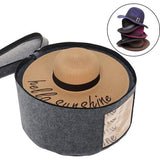 Hoedopbergdoos met deksel, 43 cm diameter, pop-up hoedboxen voor het opbergen van grote ronde opvouwbare stabiele reishoed-organizer-box, opbergtas met ritssluiting