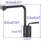 Wastafelkranen Badkamer Wastafel Kraan Hoge Lichaam Zwart Zwanenhals Enkele Handgreep Enkel Gat Montage Messing